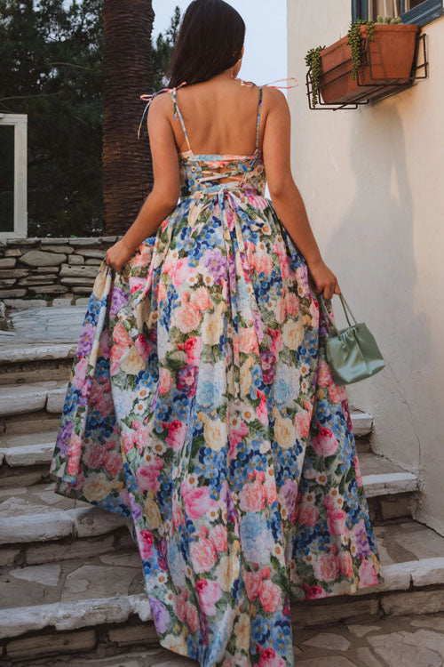 Rowangirl Strapless Floral Long Dress