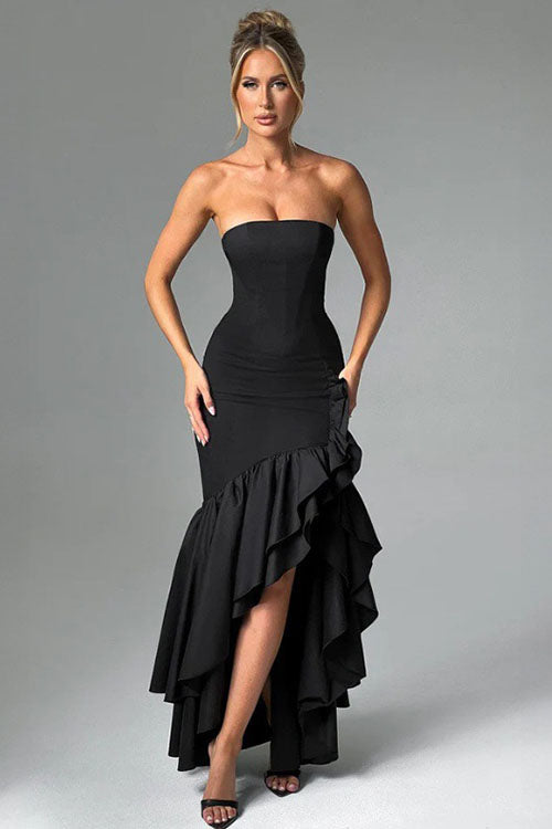 Rowangirl Fashion Tube Top Irregular Dress