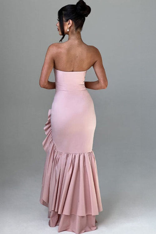 Rowangirl Fashion Tube Top Irregular Dress