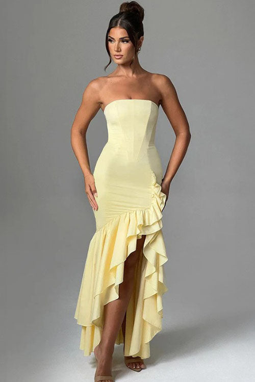 Rowangirl Fashion Tube Top Irregular Dress