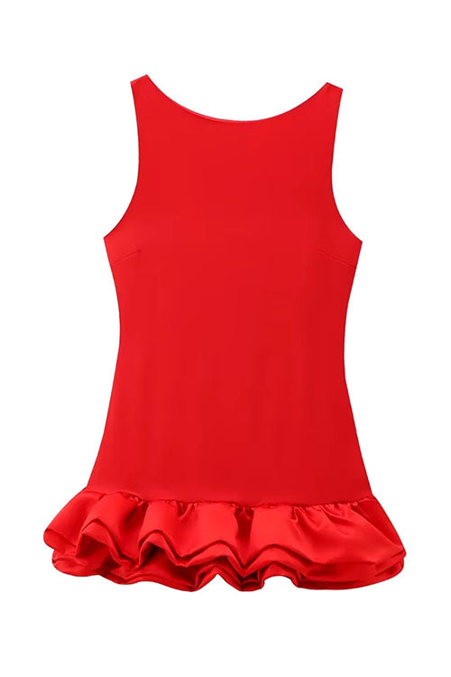 Rowangirl Ruffled Halter Sleeveless Dress