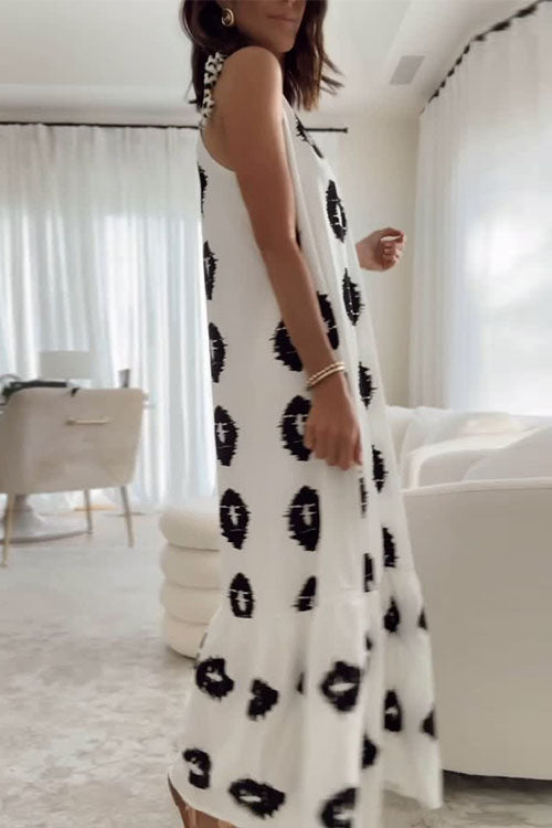 Rowangirl Printed Loose Fashion Sling Dress