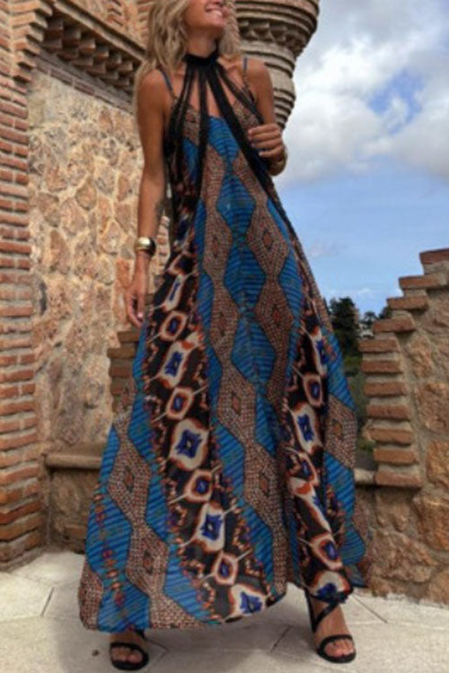 Rowangirl Fashionable Suspender Long Skirt Dress