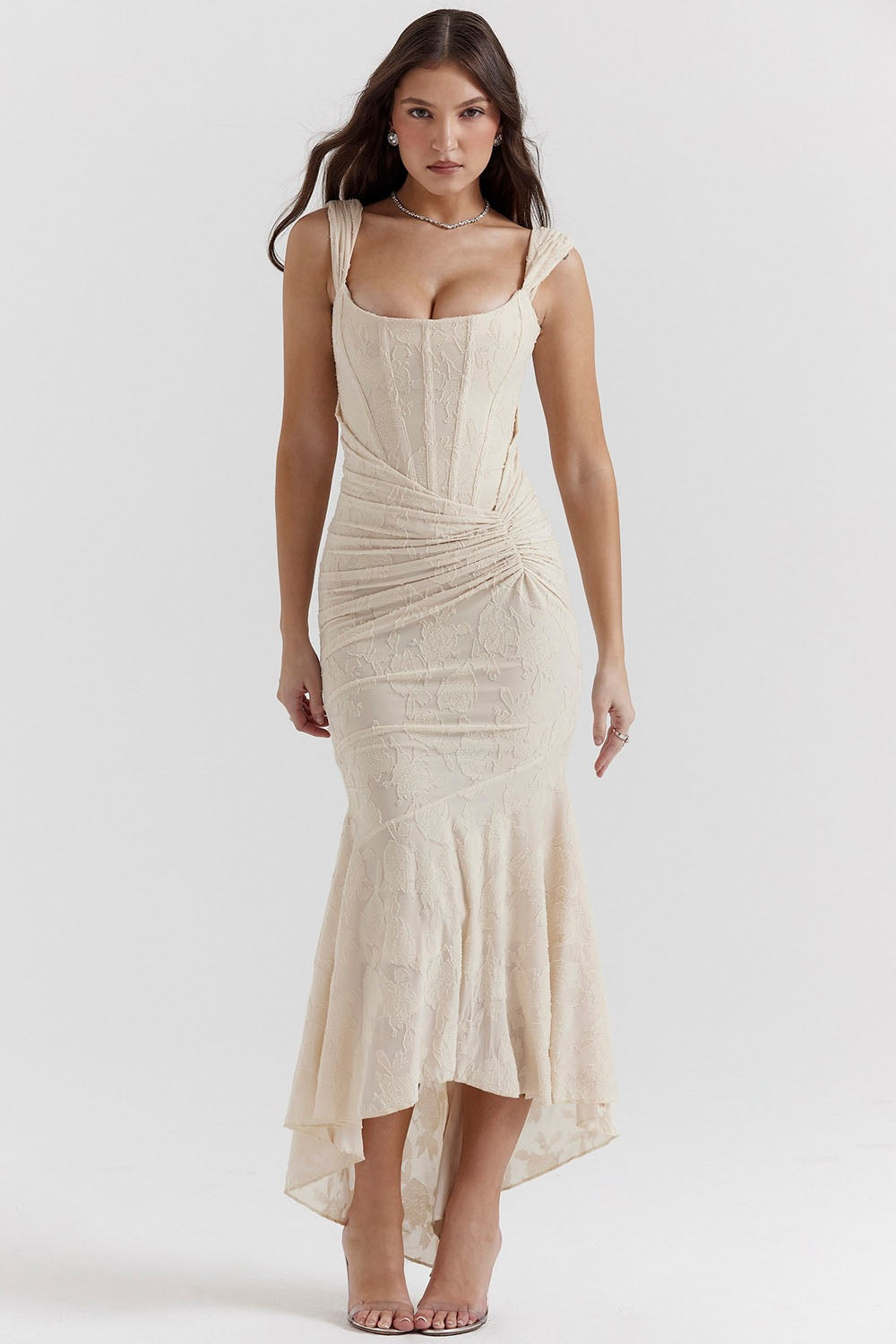 Rowangirl Square Neck Sleeveless Fishtail Sling Maxi Dress