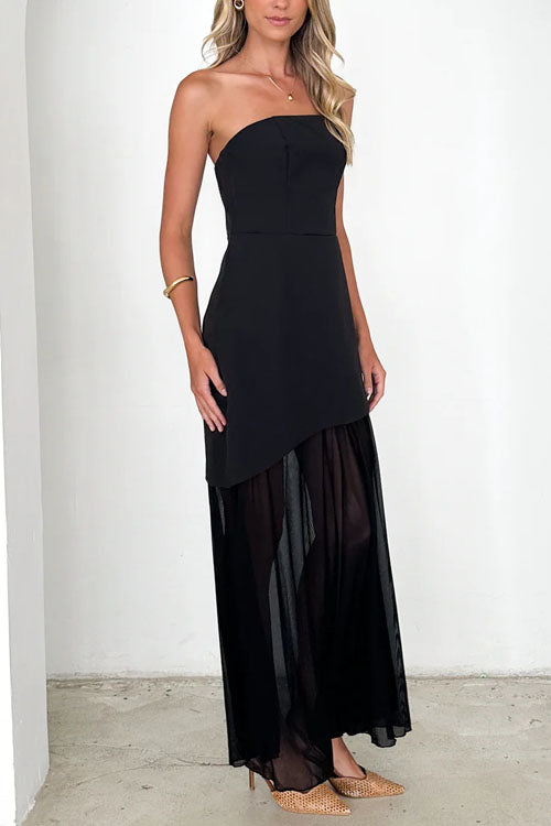 Rowangirl  Temperament Slim Fit Mesh Patchwork Dress
