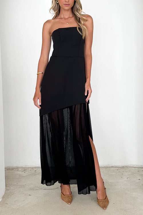 Rowangirl  Temperament Slim Fit Mesh Patchwork Dress