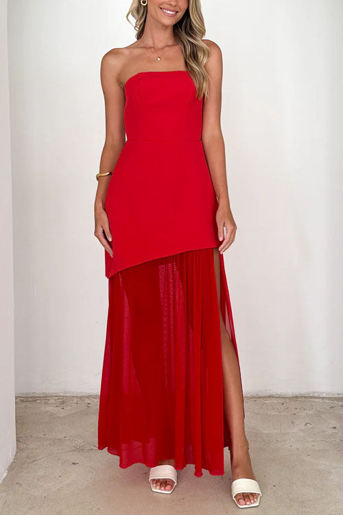 Rowangirl  Temperament Slim Fit Mesh Patchwork Dress