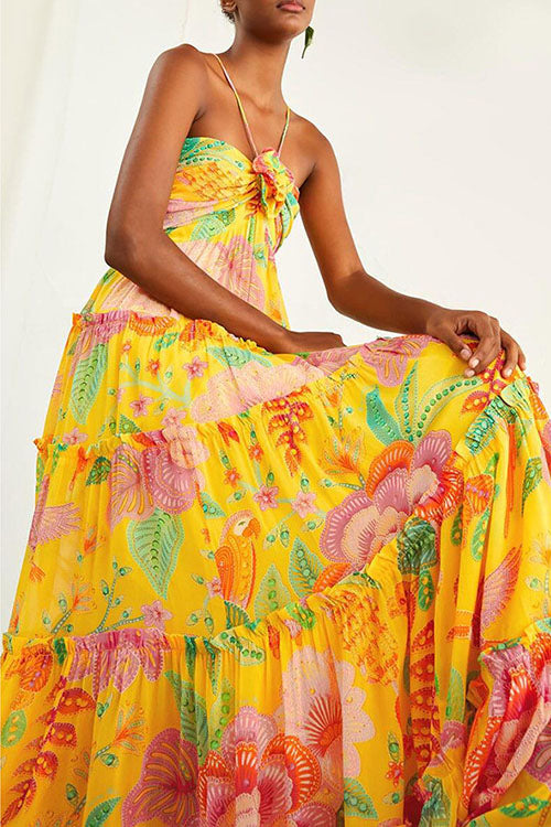 Rowangirl  Suspender Print Floral Dress