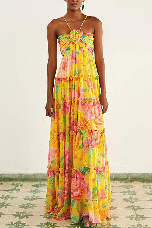 Rowangirl  Suspender Print Floral Dress