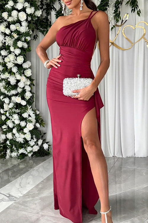 Rowangirl Off-shoulder Slit Party Dress