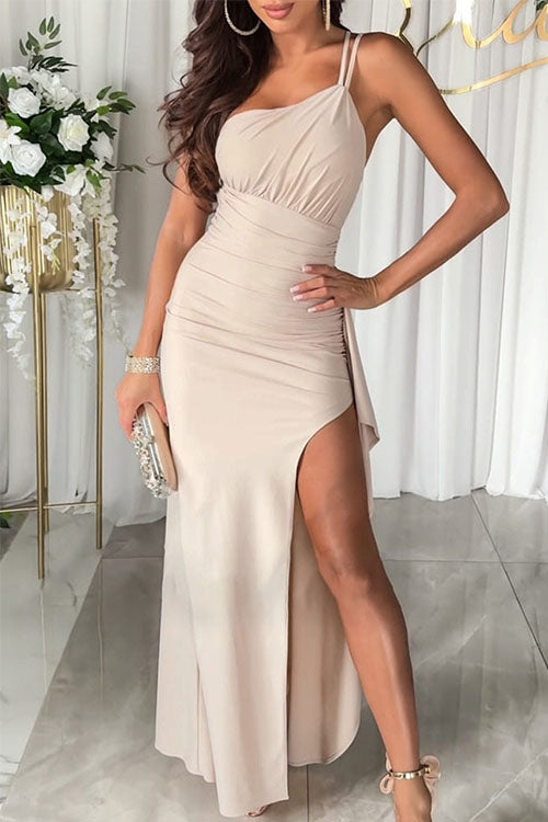 Rowangirl Off-shoulder Slit Party Dress