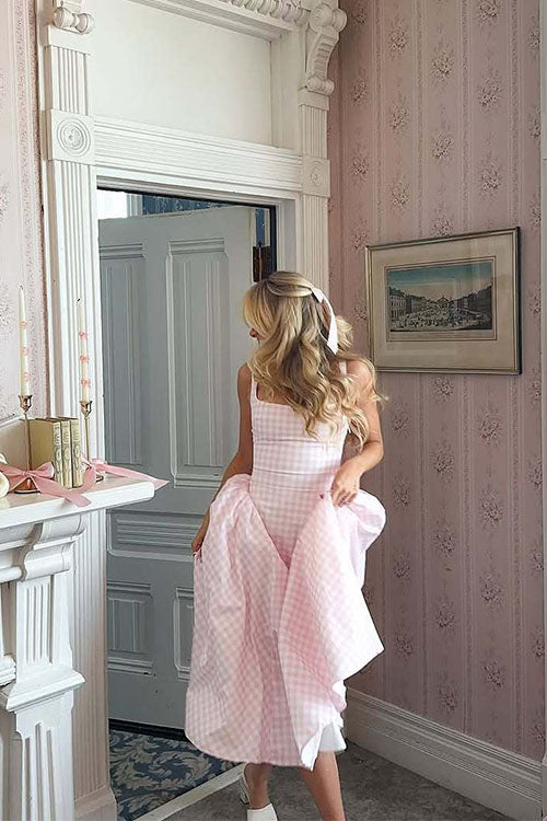 Rowangirl Elegant Plaid Dress With Suspenders