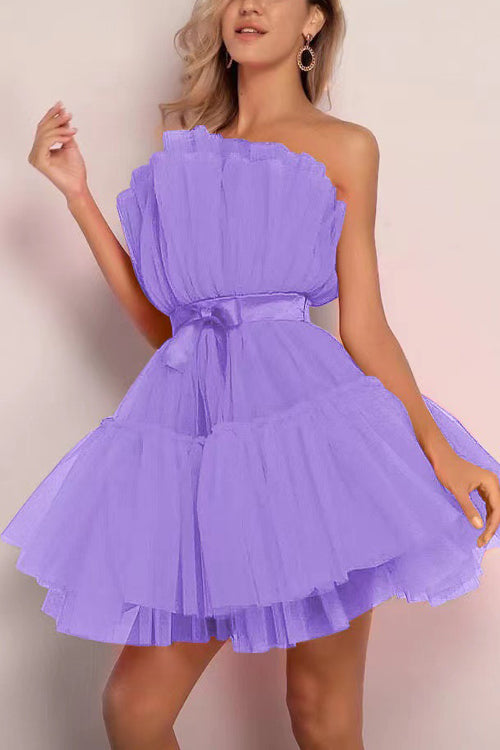 Rowangirl Chic Solid Off Shoulder Sleeveless Lace Up Dress