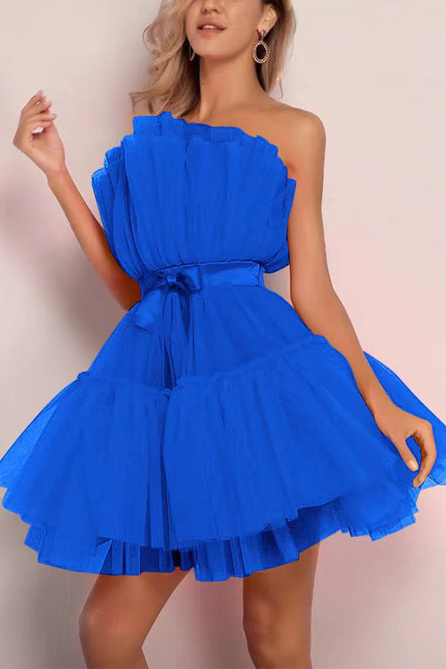 Rowangirl Chic Solid Off Shoulder Sleeveless Lace Up Dress