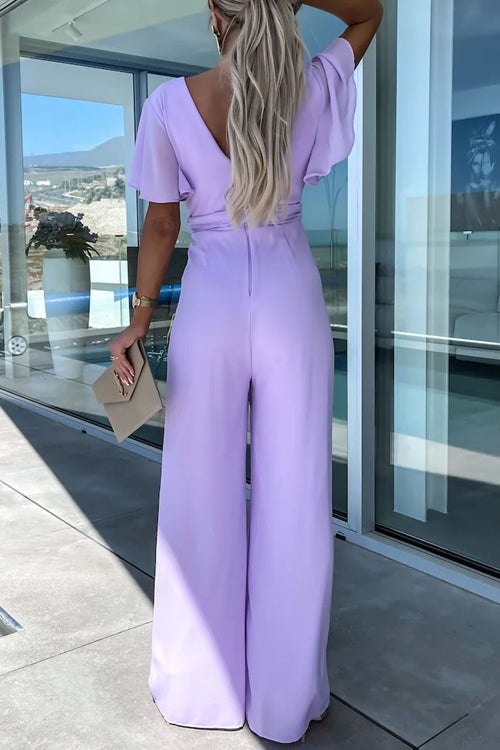 Rowangirl Holiday V-Neck Casual Short Sleeve Jumpsuit