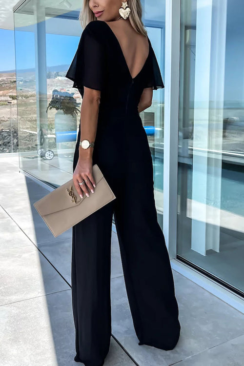 Rowangirl Holiday V-Neck Casual Short Sleeve Jumpsuit