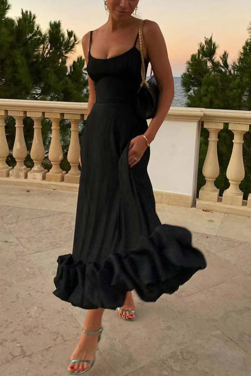 Rowangirl Chic Sling Large Three-Dimensional Flower Sleeveless Dress