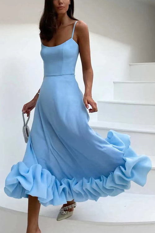 Rowangirl Chic Sling Large Three-Dimensional Flower Sleeveless Dress