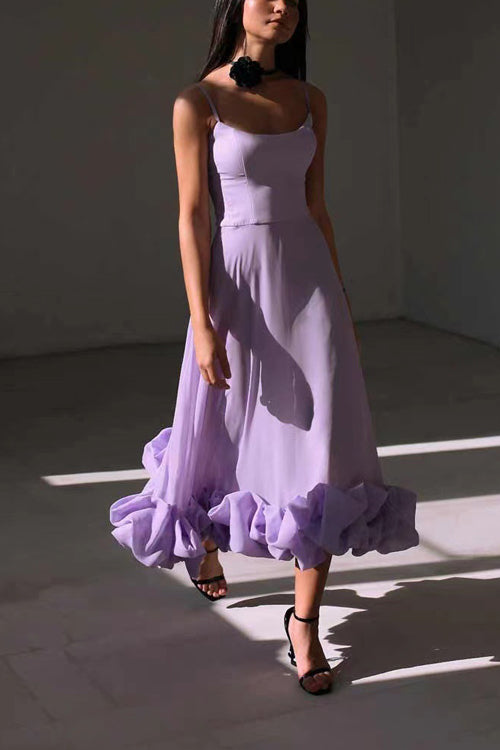 Rowangirl Chic Sling Large Three-Dimensional Flower Sleeveless Dress