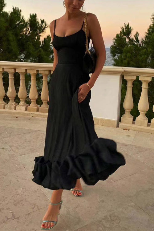 Rowangirl Chic Sling Large Three-Dimensional Flower Sleeveless Dress