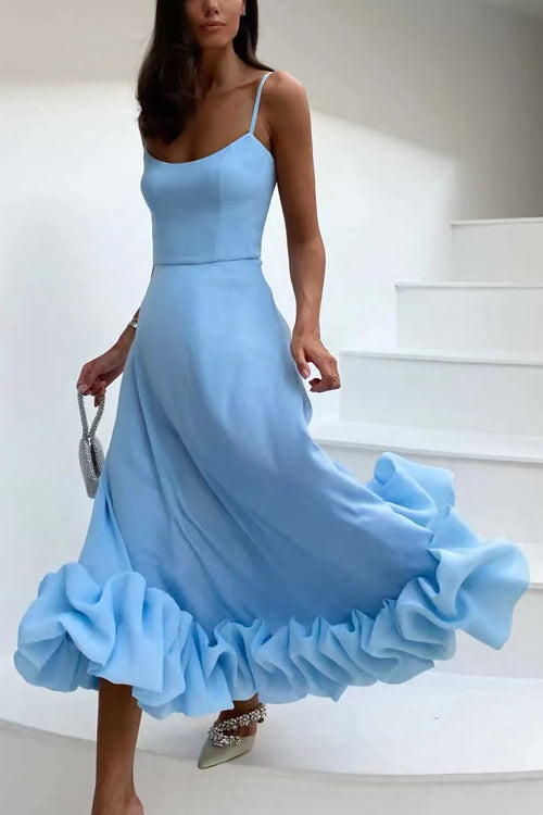 Rowangirl Chic Sling Large Three-Dimensional Flower Sleeveless Dress