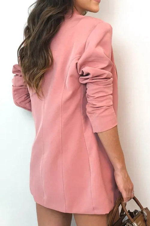 Rowangirl Ladies Chic Coat High Waist Shorts Three Pieces Suit