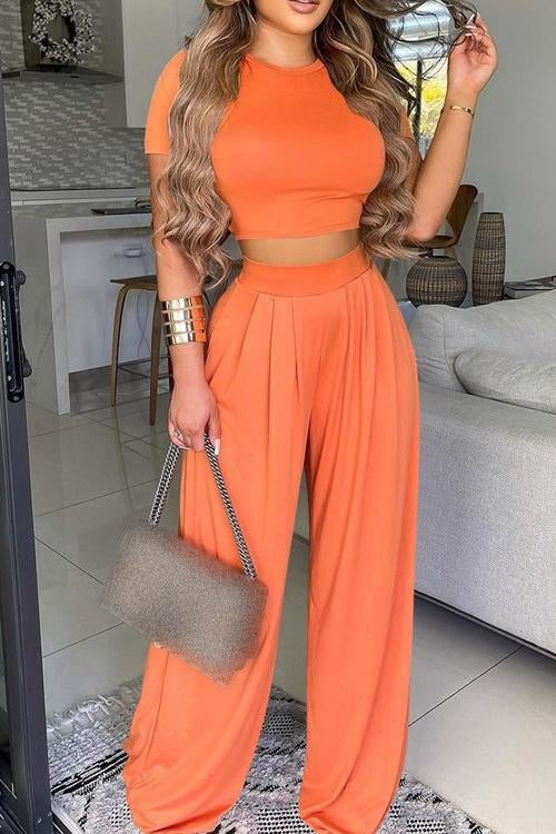 Rowangirl Elvira Fashion Chic O Neck Short Sleeve Two-piece