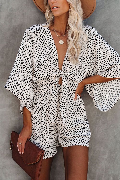 Rowangirl Georgia V Neck Lace Up Loose Holiday Romper