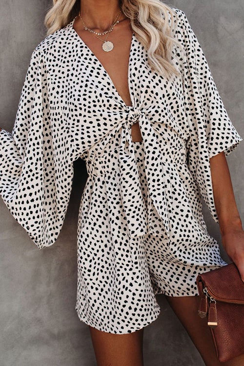Rowangirl Georgia V Neck Lace Up Loose Holiday Romper