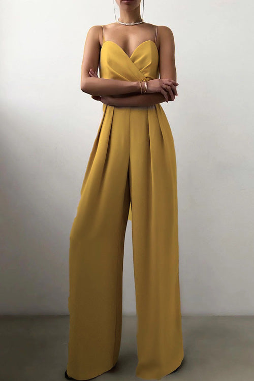 Rowangirl Chic Sexy Solid Sling Sleeveless Slim Jumpsuit
