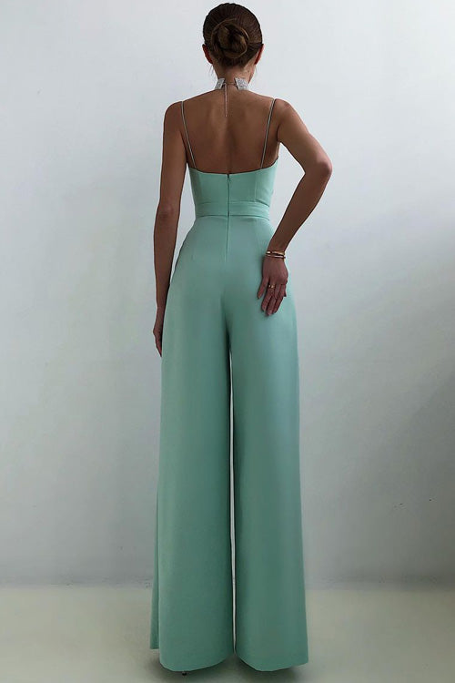 Rowangirl Chic Sexy Solid Sling Sleeveless Slim Jumpsuit