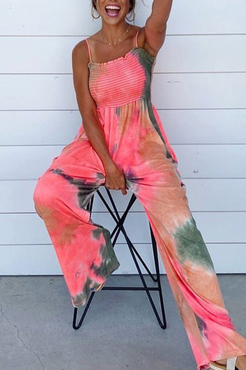 Rowangirl Fashion Casual Sling Off Shoulder Sleeveless Loose Jumpsuit