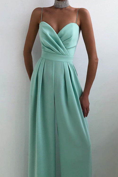 Rowangirl Chic Sexy Solid Sling Sleeveless Slim Jumpsuit