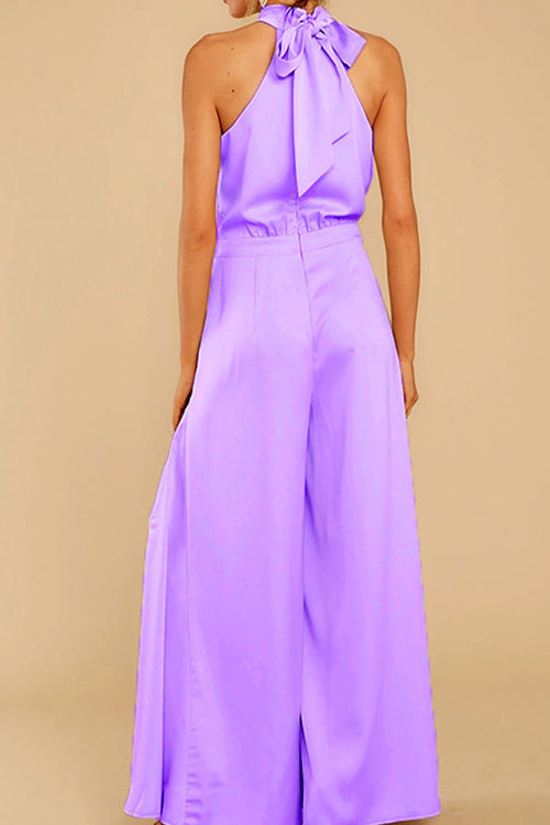 Rowangirl Solid Off Shoulder Halterneck Jumpsuit