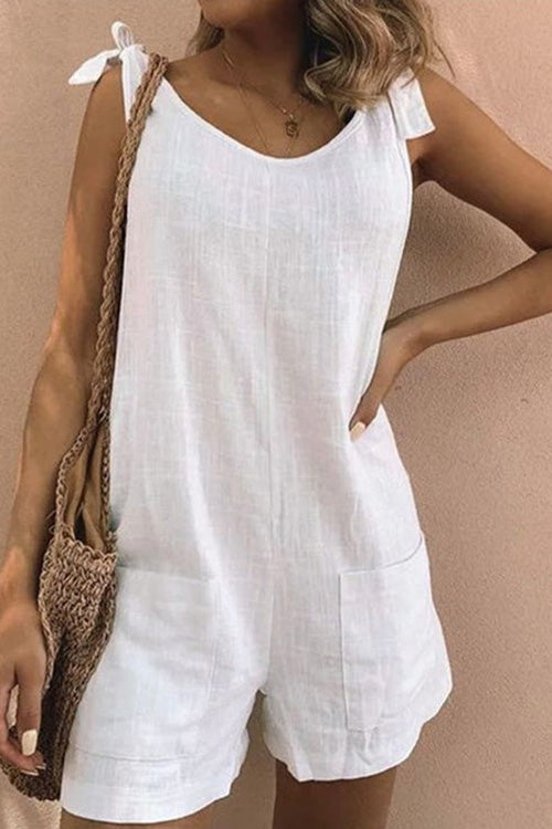 Rowangirl Chic Casual Solid Sling Sleeveless Slim Romper