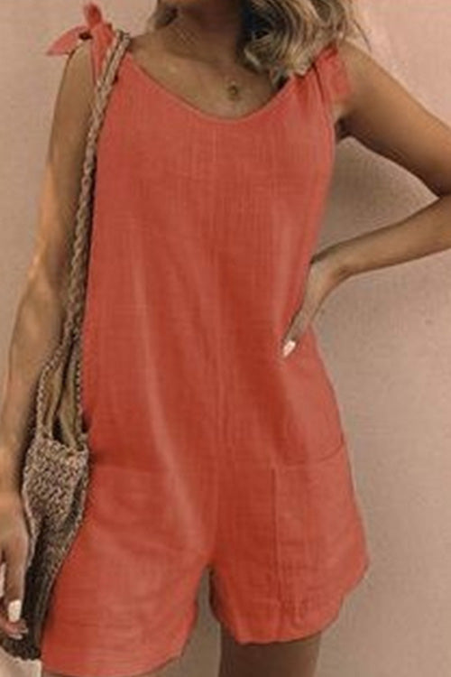 Rowangirl Chic Casual Solid Sling Sleeveless Slim Romper