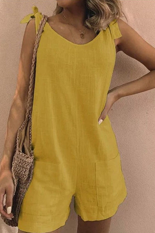 Rowangirl Chic Casual Solid Sling Sleeveless Slim Romper