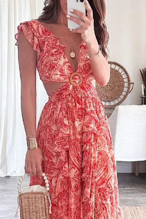 Rowangirl  Summer Fashion Print Long Dress
