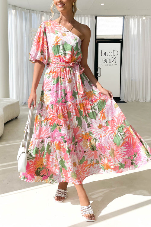Rowangirl Printed Elegant Short-sleeved Swing Dress
