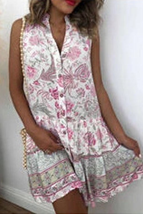 Rowangirl Fashion Print Button Dress