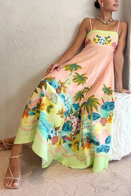 Rowangirl  Sling Print Resort Dress