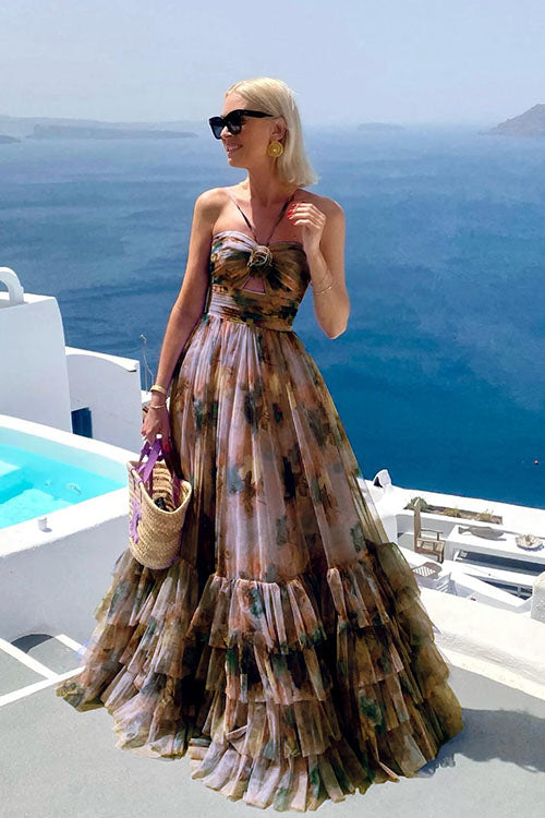 Rowangirl  Holiday Flower Mesh Dress