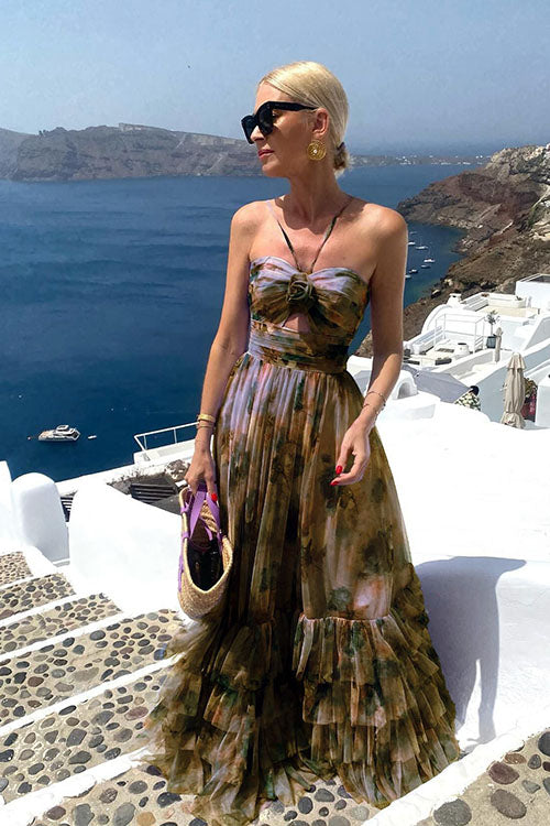 Rowangirl  Holiday Flower Mesh Dress