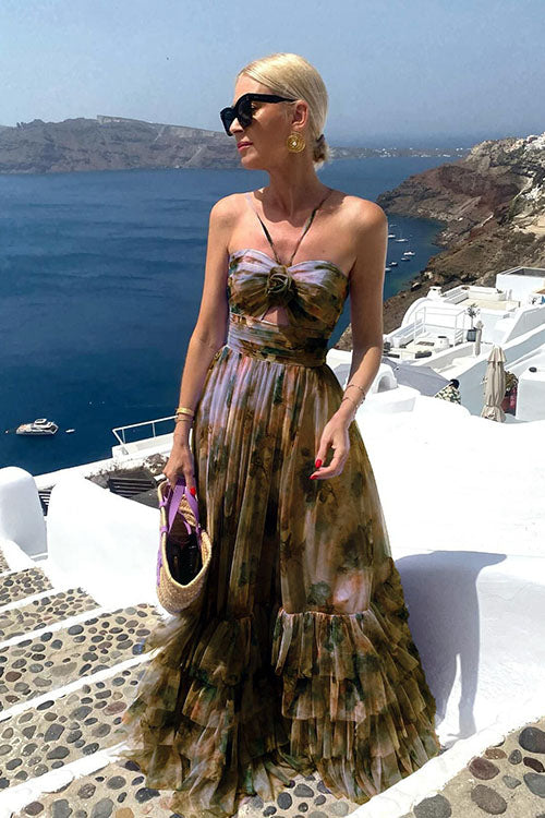 Rowangirl  Holiday Flower Mesh Dress