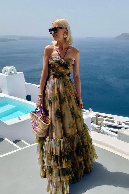 Rowangirl  Holiday Flower Mesh Dress