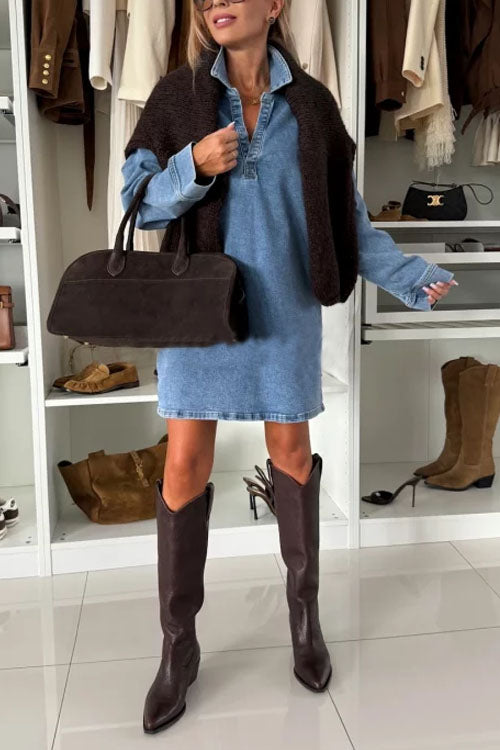 Rowangirl  Denim Long-Sleeved Dress
