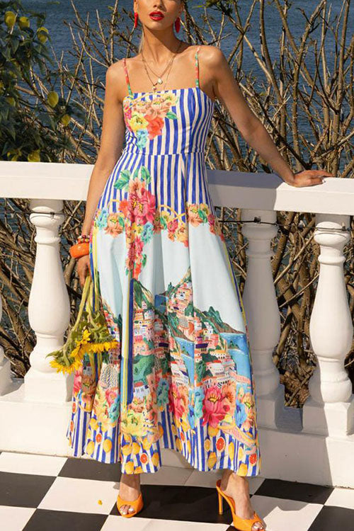 Rowangirl   A-line Printed Slip Dress