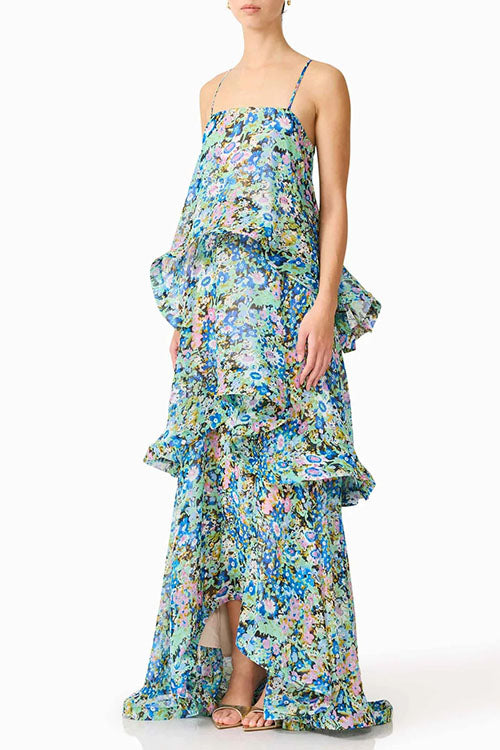 Rowangirl  Floral Layered Long Dress