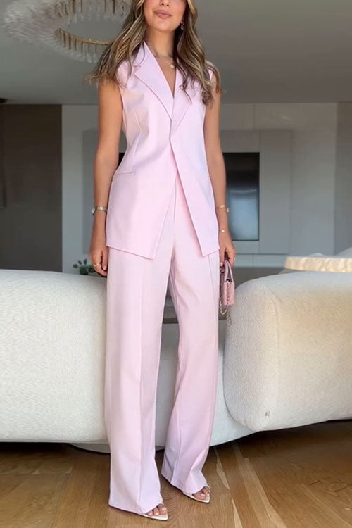 Rowangirl Sleeveless Straight-Leg Two-Piece Suit