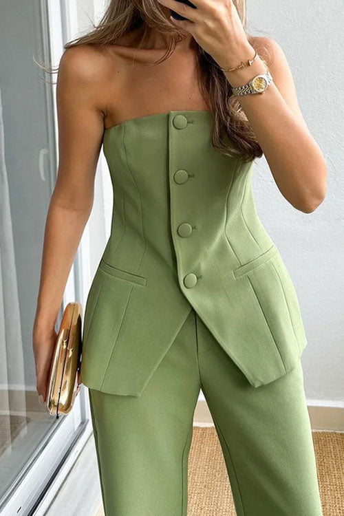 Rowangirl Casual Fashionable Suit With Temperament And Bra Suit